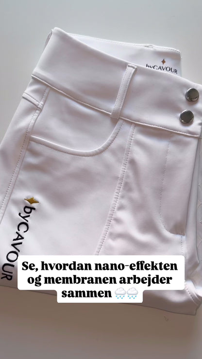 byCAVOUR 3.0 vandtætte ridebukser HVID FULLGRIP